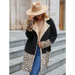 Leopard Colorblock Coat